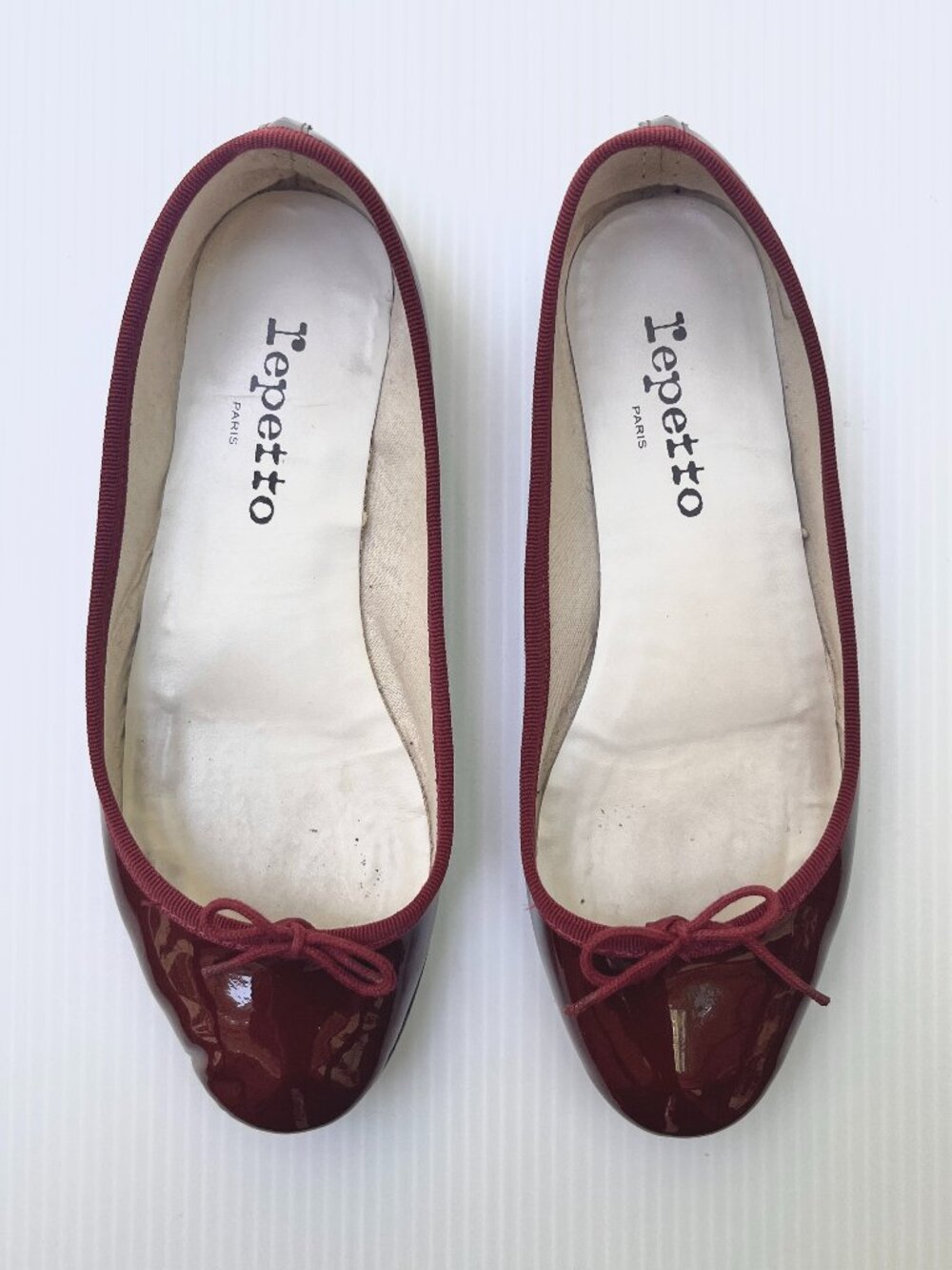 Repetto Cendrillon Patent Leather Flats in Burgundy - Size 37 EU/Size 6 US
